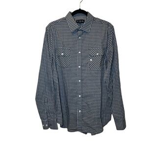 Five Four x Mark McNairy Men Long Sleeve Plaid Hidden Button Down Chest Pockets‎